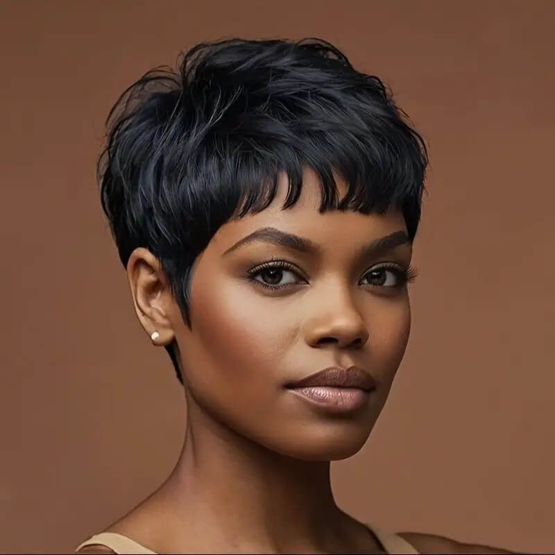 Pixie Cut No Lace Wig Glueless Human Hair Wear and Go Wigs