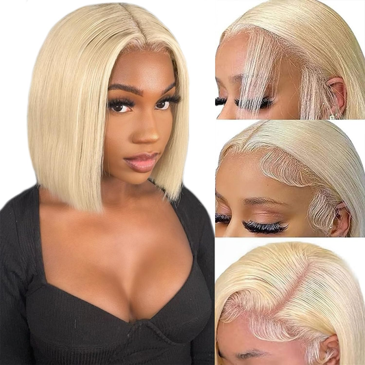 Pixie Cut Bone Straight Lace Front Human Hair Wigs