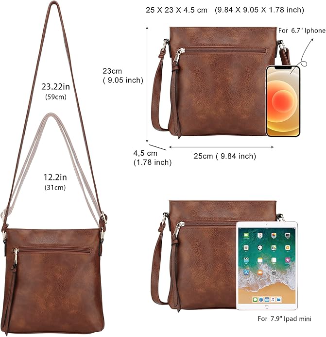 Luxury 3-Piece Leather Hobo Bag Set