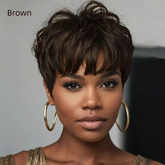 Pixie Cut No Lace Wig Glueless Human Hair Wear and Go Wigs