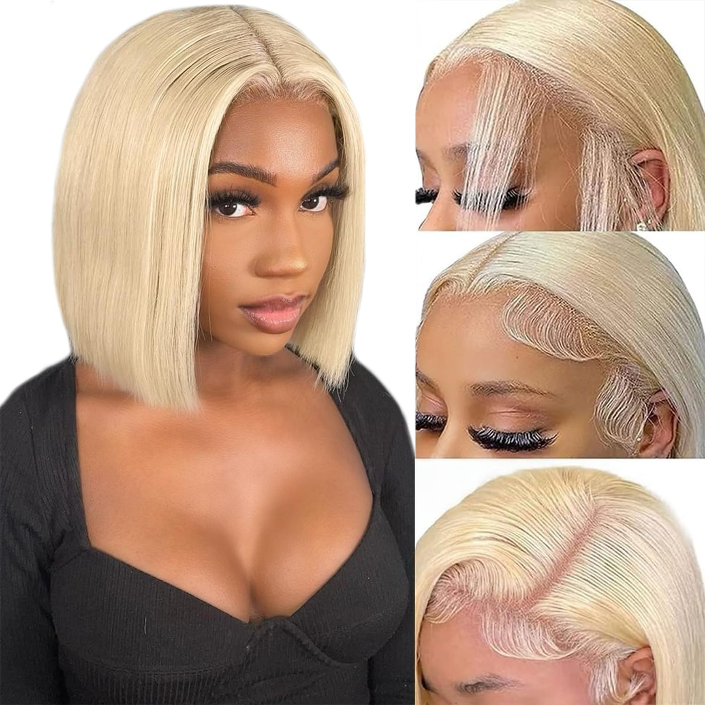 Pixie Cut Bone Straight Lace Front Human Hair Wigs