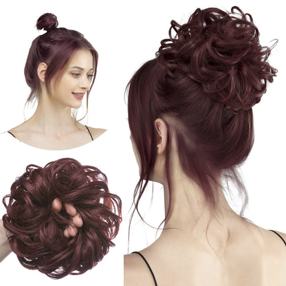Effortless Synthetic Bun Hairpiece: Messy Donut Chignon Wig for Instant Volume