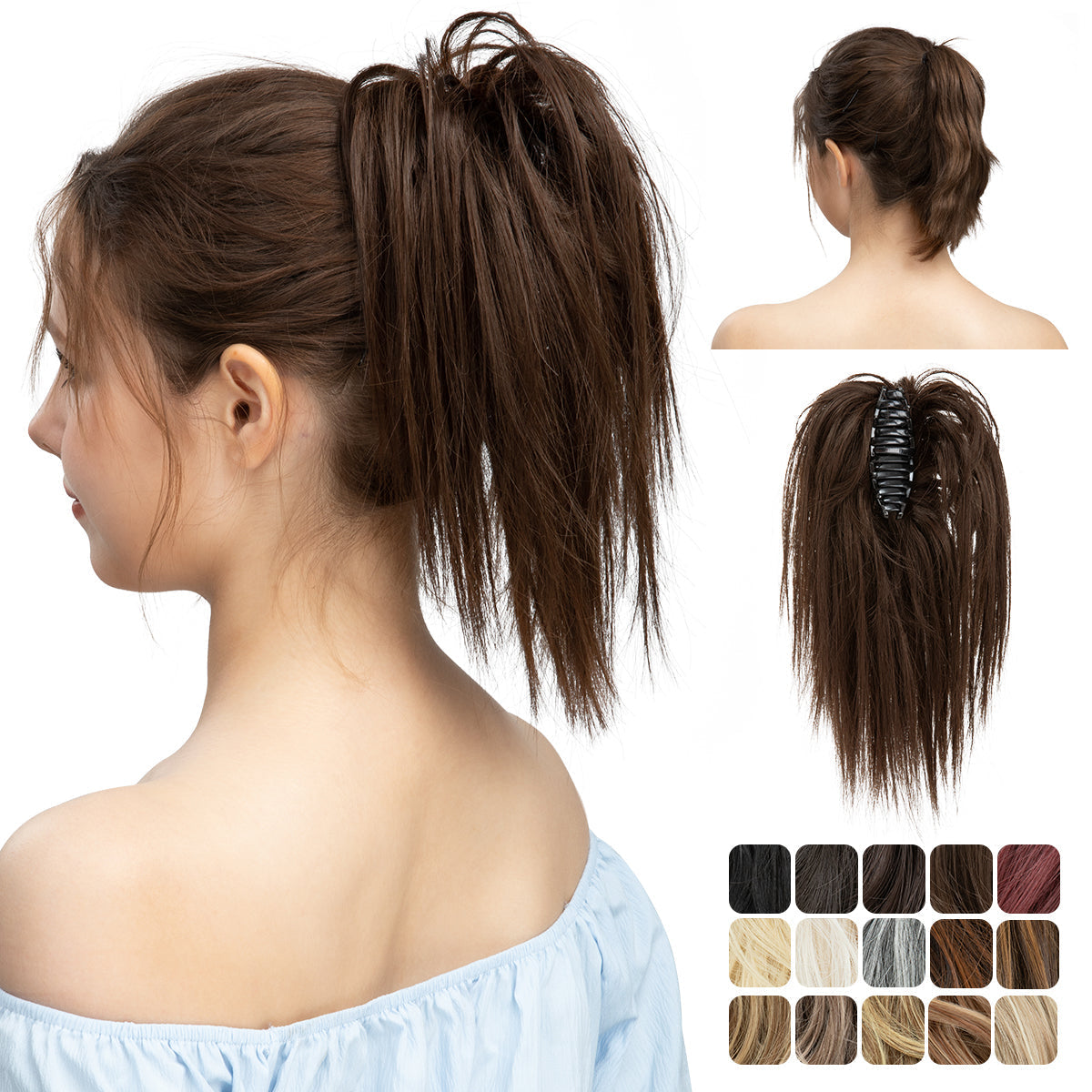 Effortless Synthetic Band Bun Hairpiece: Instant Elegant Updo for Women