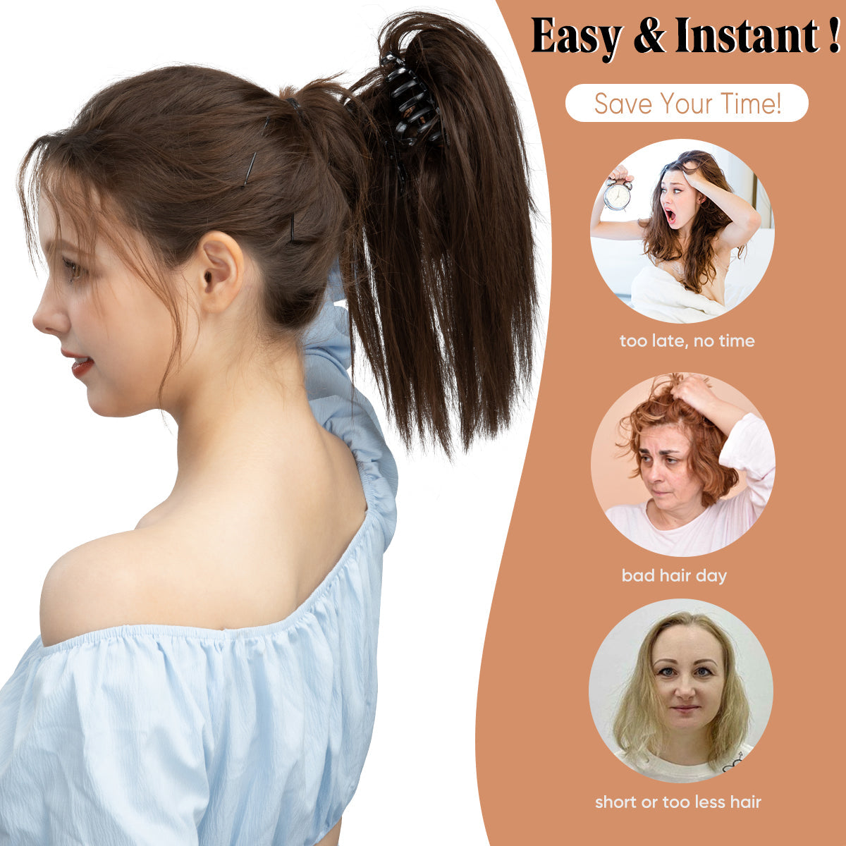 Effortless Synthetic Band Bun Hairpiece: Instant Elegant Updo for Women