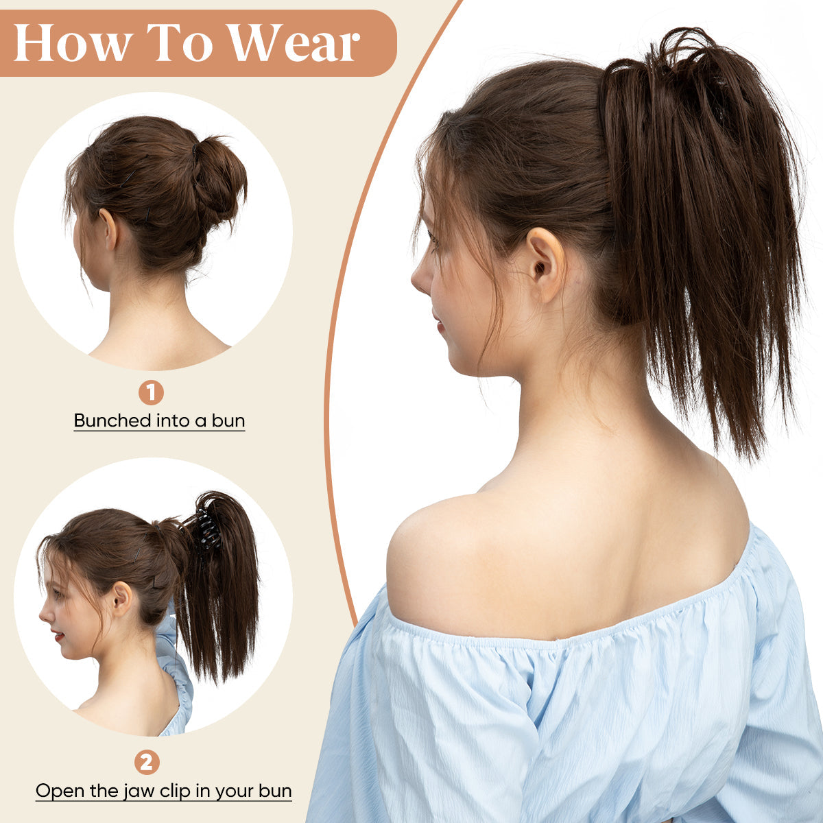 Effortless Synthetic Band Bun Hairpiece: Instant Elegant Updo for Women