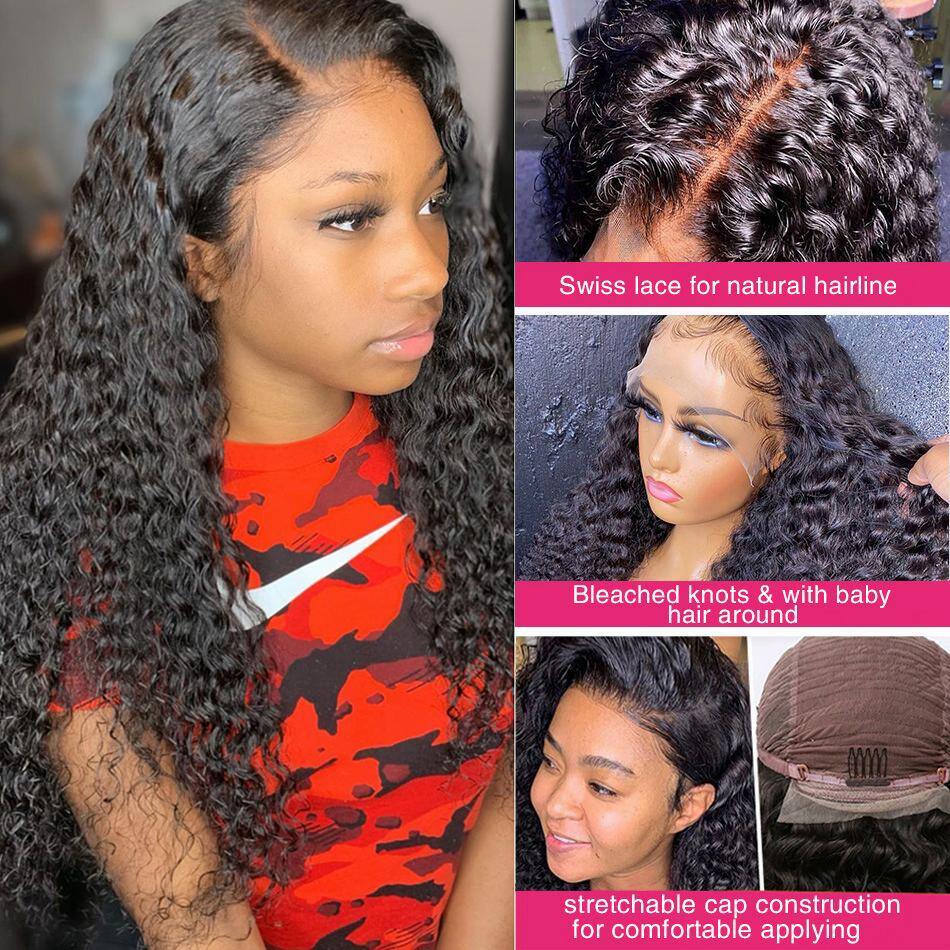 Yeswigs Afro Kinky Curly Human Hair Lace Front Wig Human Hair Pre Plucked For Black Women - 假发