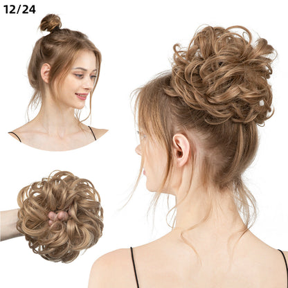Effortless Synthetic Bun Hairpiece: Messy Donut Chignon Wig for Instant Volume
