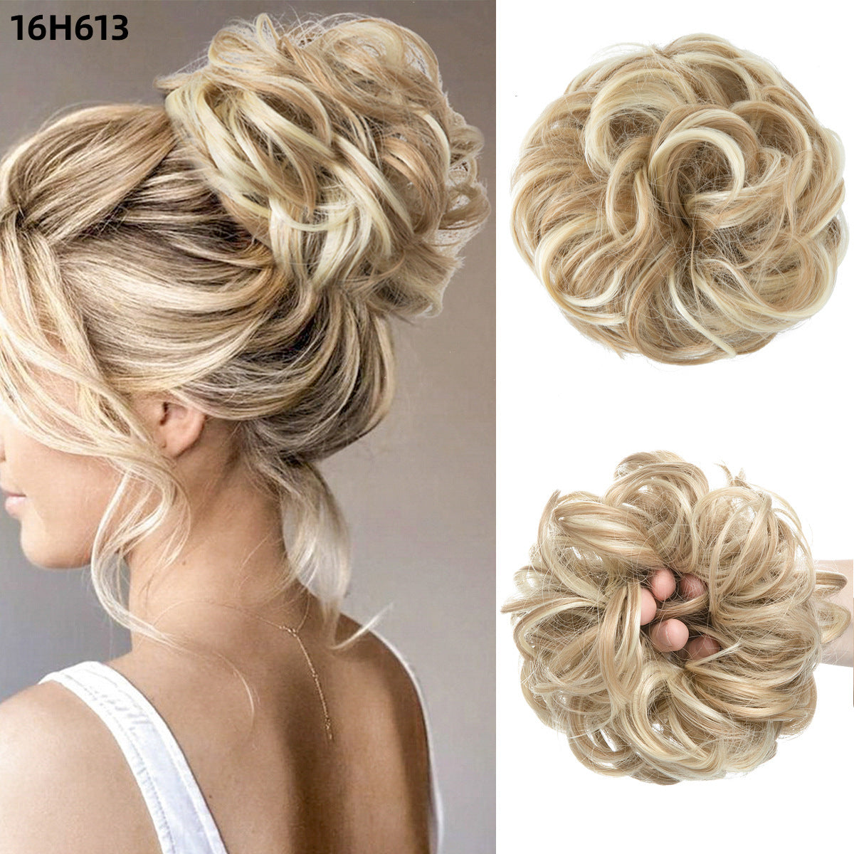 Effortless Synthetic Bun Hairpiece: Messy Donut Chignon Wig for Instant Volume