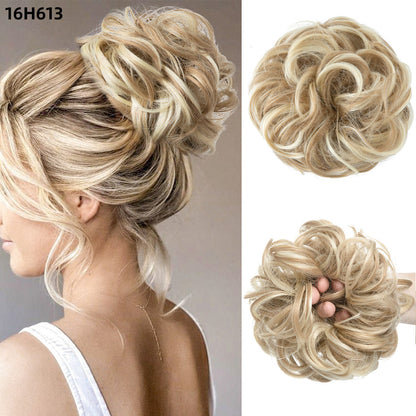 Effortless Synthetic Bun Hairpiece: Messy Donut Chignon Wig for Instant Volume