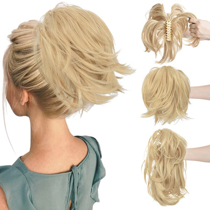 Effortless Synthetic Claw Clip Ponytail Hair Extension: Instant Volume & Style