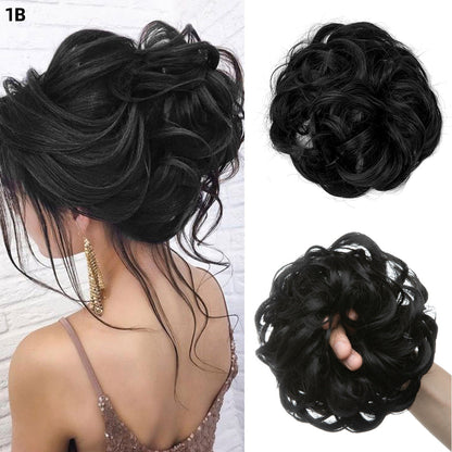 Effortless Synthetic Bun Hairpiece: Messy Donut Chignon Wig for Instant Volume