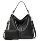 Luxury Leather Hobo Anti-Theft Handbag with FREE Pouch Wallet