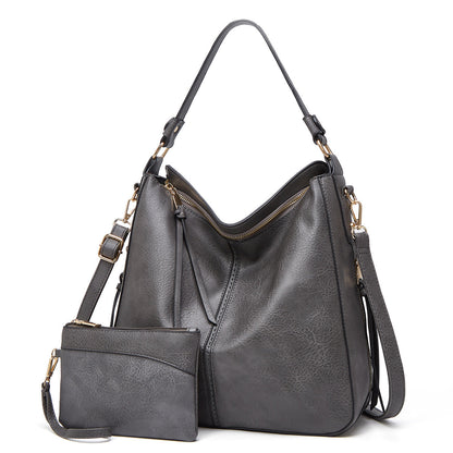Luxury Leather Hobo Anti-Theft Handbag with FREE Pouch Wallet