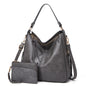 Luxury Leather Hobo Anti-Theft Handbag with FREE Pouch Wallet