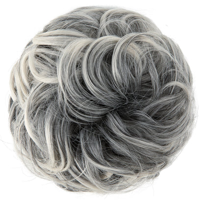 Effortless Synthetic Bun Hairpiece: Messy Donut Chignon Wig for Instant Volume