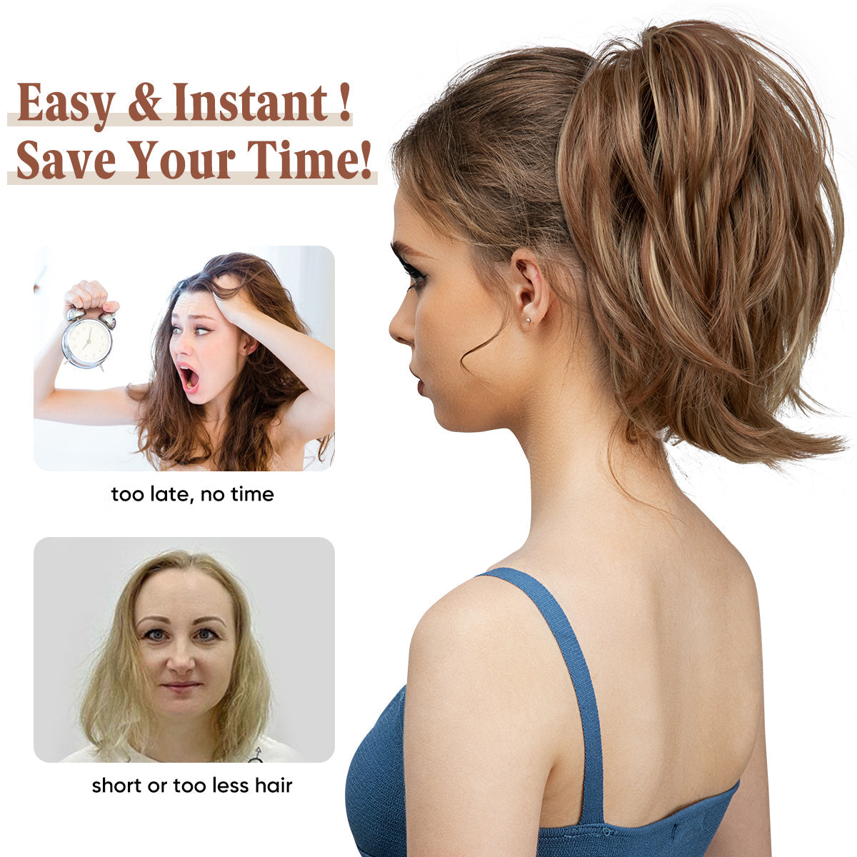 Effortless Synthetic Claw Clip Ponytail Hair Extension: Instant Volume & Style