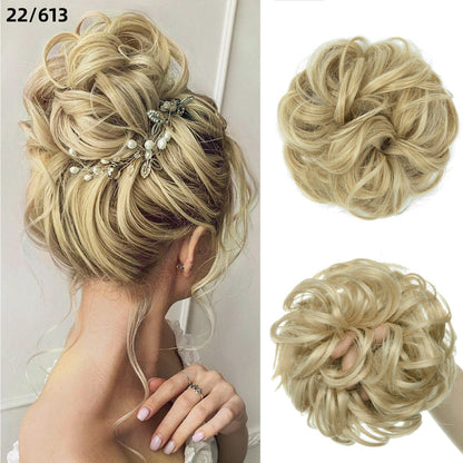 Effortless Synthetic Bun Hairpiece: Messy Donut Chignon Wig for Instant Volume