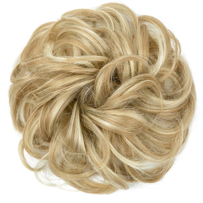 Effortless Synthetic Bun Hairpiece: Messy Donut Chignon Wig for Instant Volume