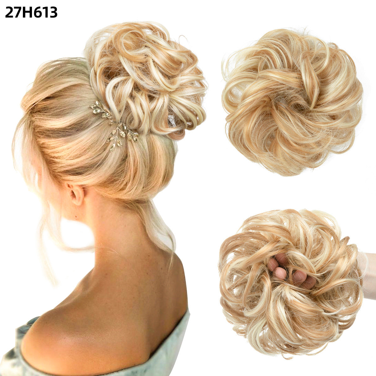 Effortless Synthetic Bun Hairpiece: Messy Donut Chignon Wig for Instant Volume