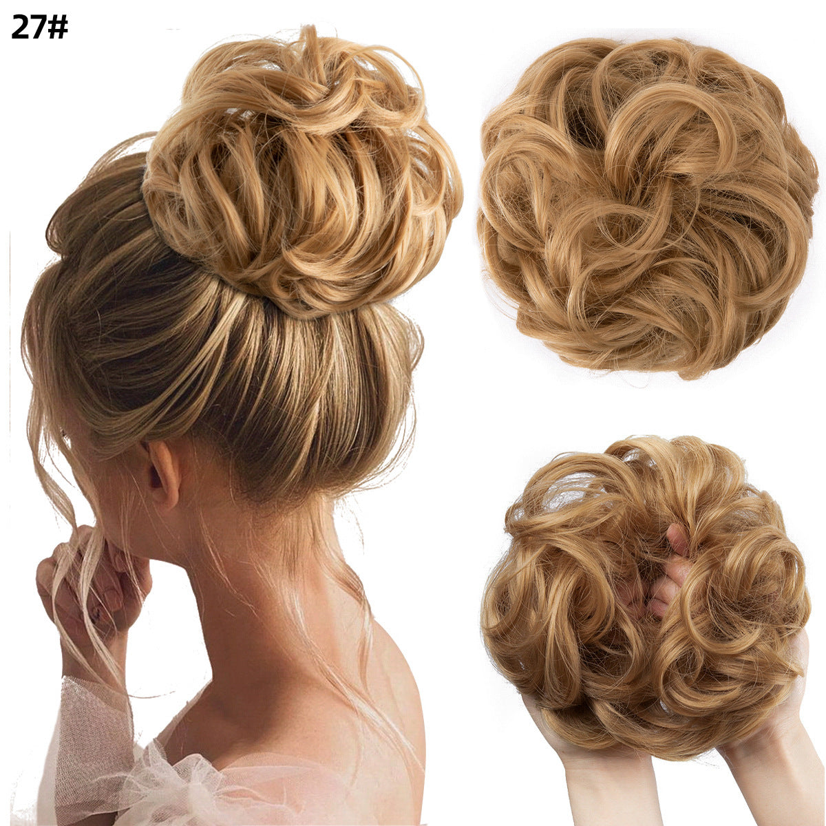 Effortless Synthetic Bun Hairpiece: Messy Donut Chignon Wig for Instant Volume