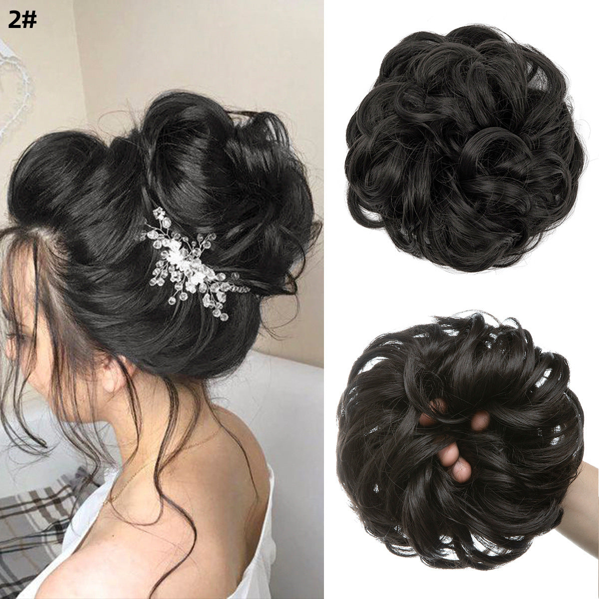 Effortless Synthetic Bun Hairpiece: Messy Donut Chignon Wig for Instant Volume