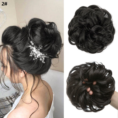 Effortless Synthetic Bun Hairpiece: Messy Donut Chignon Wig for Instant Volume