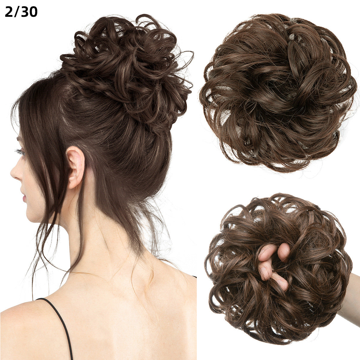 Effortless Synthetic Bun Hairpiece: Messy Donut Chignon Wig for Instant Volume