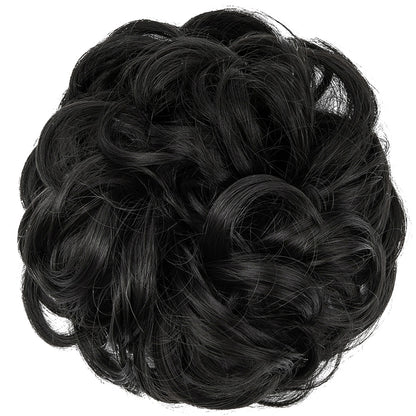 Effortless Synthetic Bun Hairpiece: Messy Donut Chignon Wig for Instant Volume