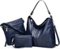 Luxury 3-Piece Leather Hobo Bag Set