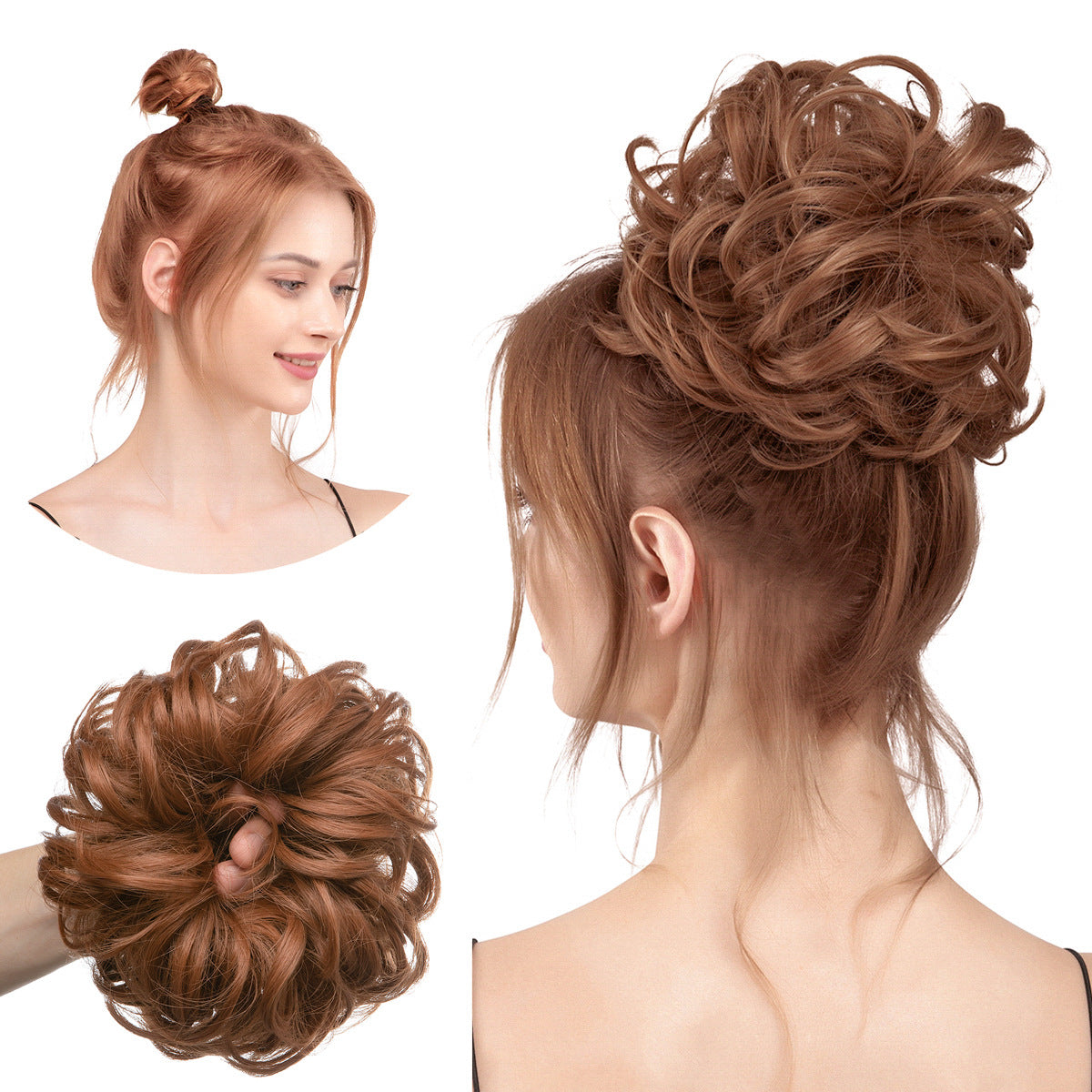 Effortless Synthetic Bun Hairpiece: Messy Donut Chignon Wig for Instant Volume