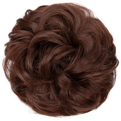 Effortless Synthetic Bun Hairpiece: Messy Donut Chignon Wig for Instant Volume