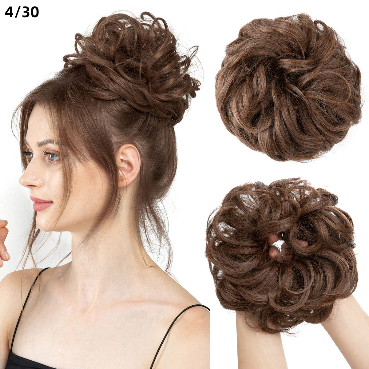 Effortless Synthetic Bun Hairpiece: Messy Donut Chignon Wig for Instant Volume