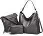 Luxury 3-Piece Leather Hobo Bag Set