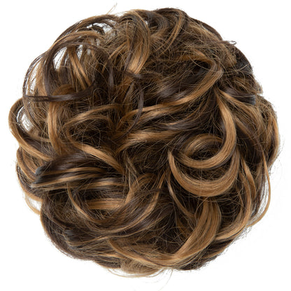 Effortless Synthetic Bun Hairpiece: Messy Donut Chignon Wig for Instant Volume