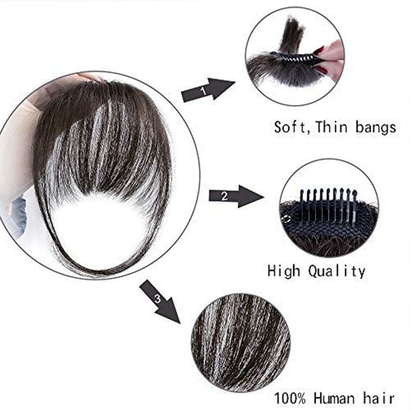 Luxurious 3D Clip-In Bangs Hair Extensions: Instant Fringe Transformation Wig
