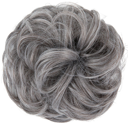 Effortless Synthetic Bun Hairpiece: Messy Donut Chignon Wig for Instant Volume