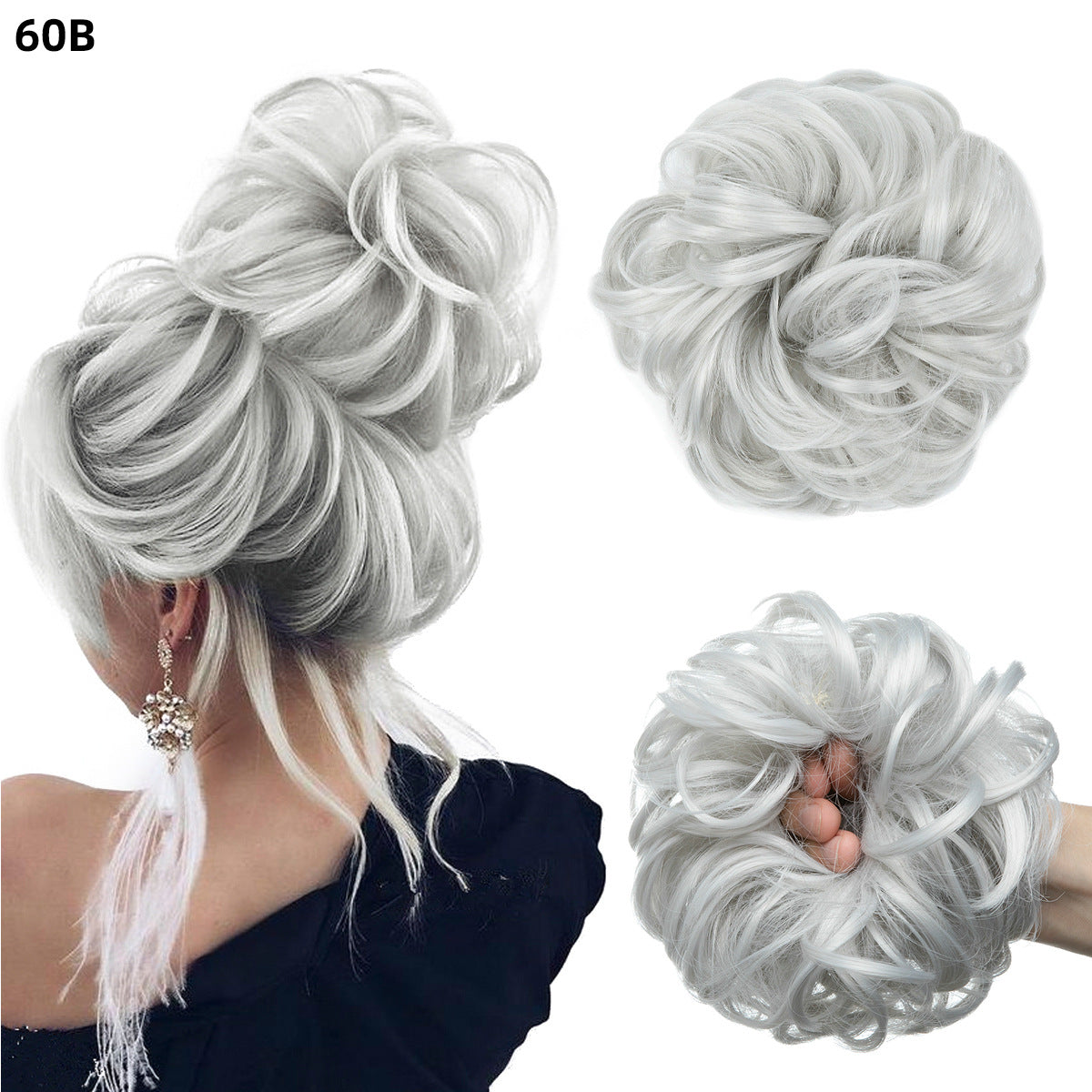Effortless Synthetic Bun Hairpiece: Messy Donut Chignon Wig for Instant Volume