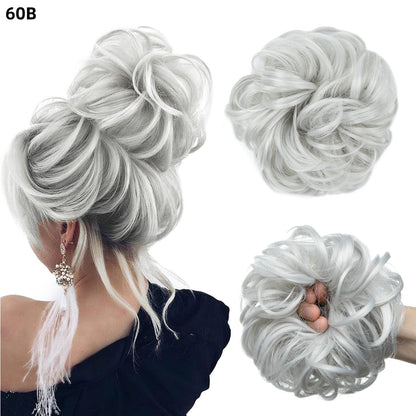 Effortless Synthetic Bun Hairpiece: Messy Donut Chignon Wig for Instant Volume
