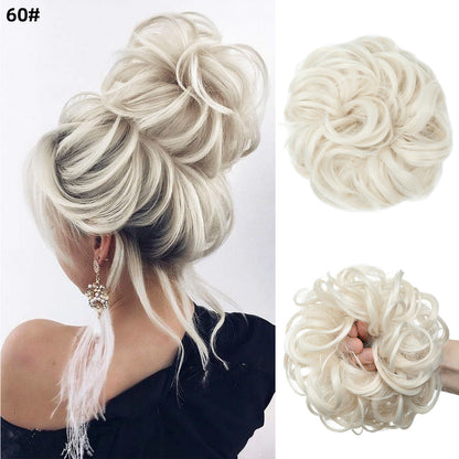Effortless Synthetic Bun Hairpiece: Messy Donut Chignon Wig for Instant Volume