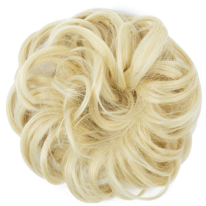 Effortless Synthetic Bun Hairpiece: Messy Donut Chignon Wig for Instant Volume