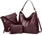 Luxury 3-Piece Leather Hobo Bag Set