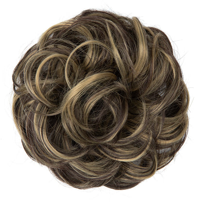 Effortless Synthetic Bun Hairpiece: Messy Donut Chignon Wig for Instant Volume