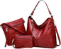 Luxury 3-Piece Leather Hobo Bag Set