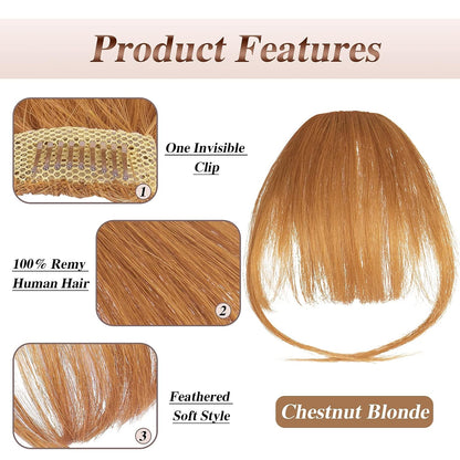 Luxurious 3D Clip-In Bangs Hair Extensions: Instant Fringe Transformation Wig