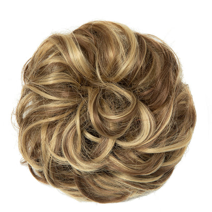 Effortless Synthetic Bun Hairpiece: Messy Donut Chignon Wig for Instant Volume