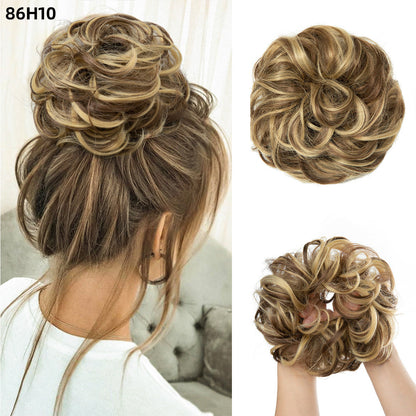 Effortless Synthetic Bun Hairpiece: Messy Donut Chignon Wig for Instant Volume