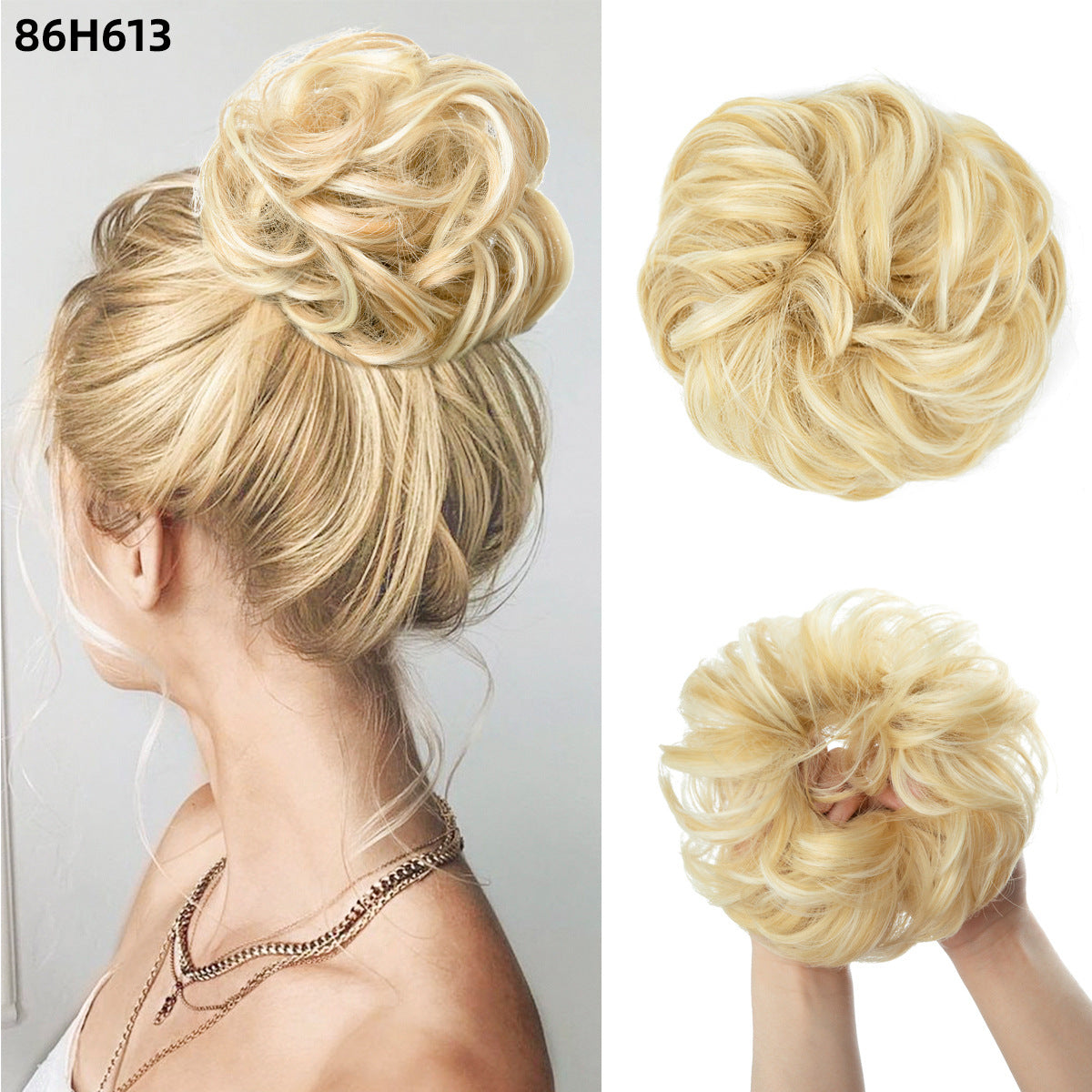 Effortless Synthetic Bun Hairpiece: Messy Donut Chignon Wig for Instant Volume