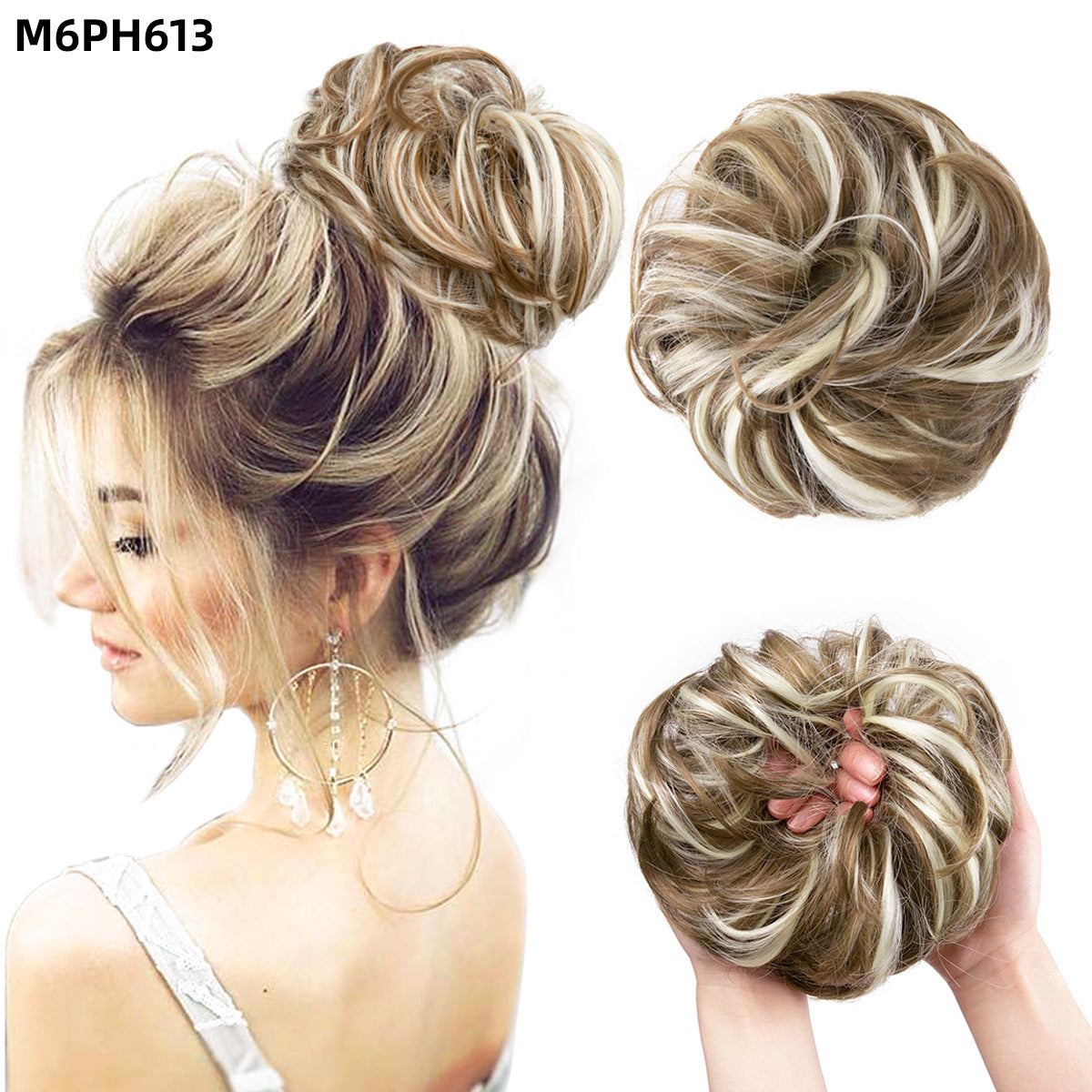 Effortless Synthetic Bun Hairpiece: Messy Donut Chignon Wig for Instant Volume