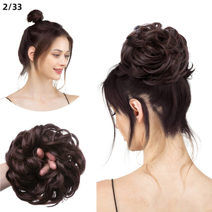Effortless Synthetic Bun Hairpiece: Messy Donut Chignon Wig for Instant Volume