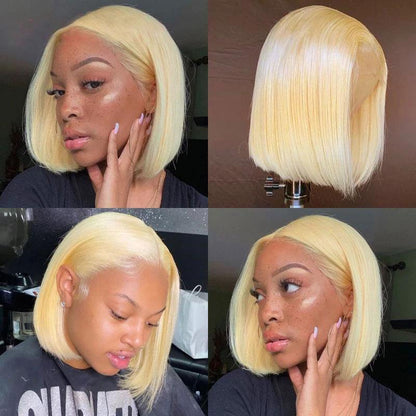 Blonde 613 Bob Lace Front Wig HD Transparent Lace Pre Plucked High Density - 